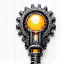 Icona di innovazione con ingranaggi e lampadina